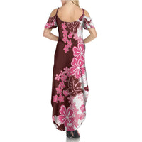 Pink Hibiscus Plumeria Floral Summer Maxi Dress - Polynesian Pride