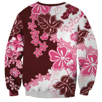 Pink Hibiscus Plumeria Floral Sweatshirt LT01 - Polynesian Pride