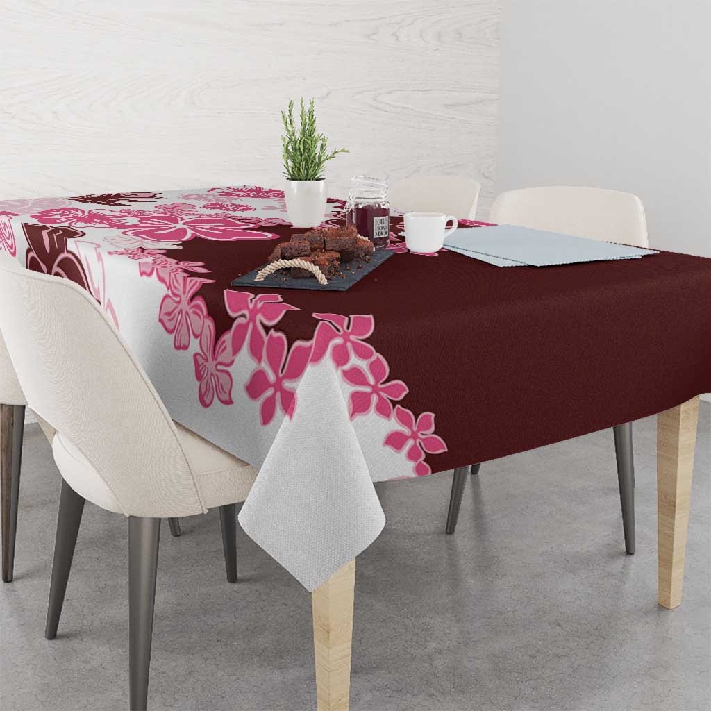 Pink Hibiscus Plumeria Floral Tablecloth LT01 - Polynesian Pride