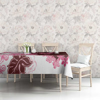 Pink Hibiscus Plumeria Floral Tablecloth LT01 - Polynesian Pride