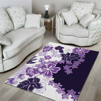 Purple Hibiscus Plumeria Floral Area Rug - Polynesian Pride