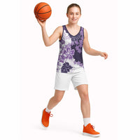 Purple Hibiscus Plumeria Floral Basketball Jersey LT01 - Polynesian Pride