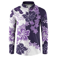 Purple Hibiscus Plumeria Floral Button Sweatshirt - Polynesian Pride