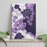 Purple Hibiscus Plumeria Floral Canvas Wall Art LT01 - Polynesian Pride