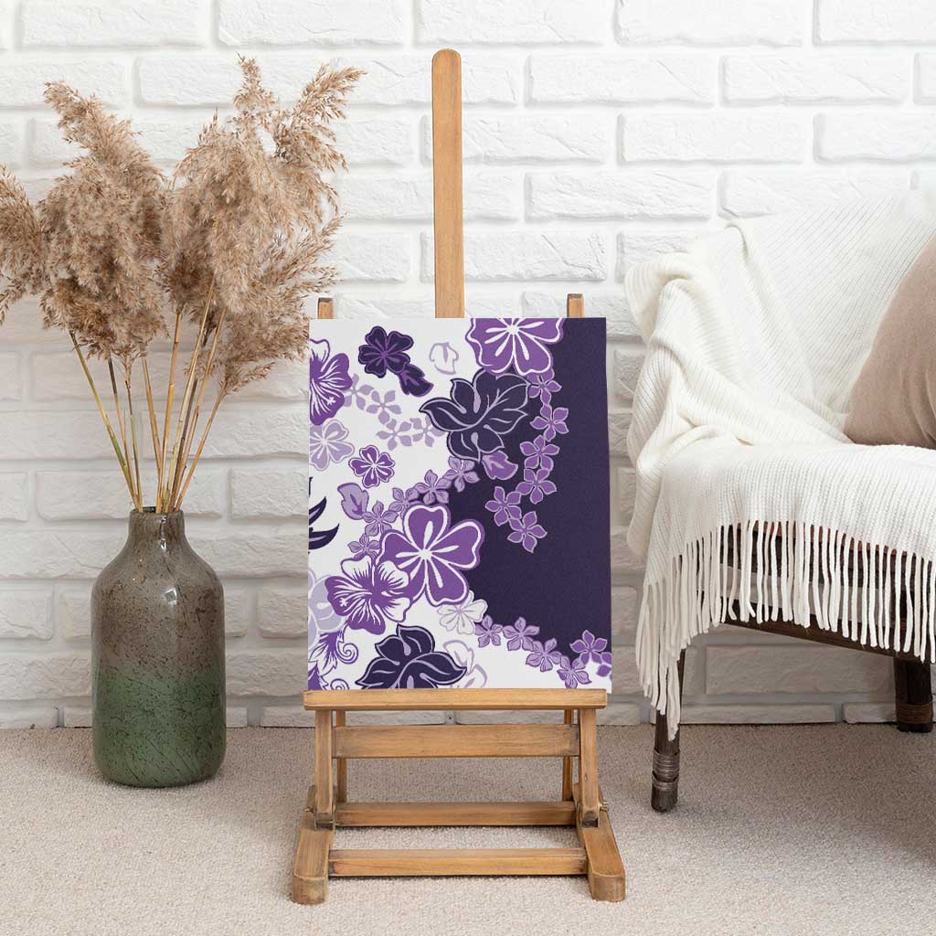 Purple Hibiscus Plumeria Floral Canvas Wall Art LT01 - Polynesian Pride