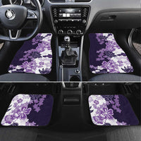 Purple Hibiscus Plumeria Floral Car Mats LT01 Set 4pcs Purple - Polynesian Pride