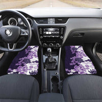 Purple Hibiscus Plumeria Floral Car Mats LT01 Set 2pcs - Front Purple - Polynesian Pride