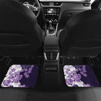 Purple Hibiscus Plumeria Floral Car Mats LT01 Set 2pcs - Back Purple - Polynesian Pride