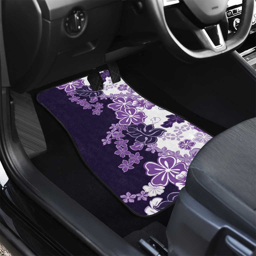 Purple Hibiscus Plumeria Floral Car Mats LT01 - Polynesian Pride