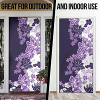 Purple Hibiscus Plumeria Floral Door Cover - Polynesian Pride