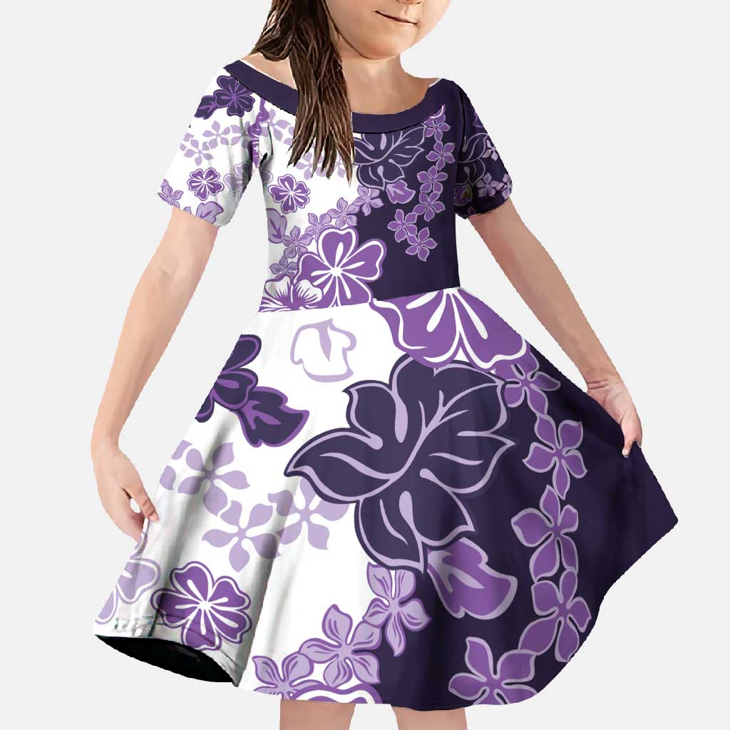 Purple Hibiscus Plumeria Floral Family Matching Mermaid Dress and Hawaiian Shirt - Polynesian Pride