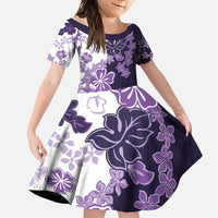 Purple Hibiscus Plumeria Floral Family Matching Mermaid Dress and Hawaiian Shirt - Polynesian Pride