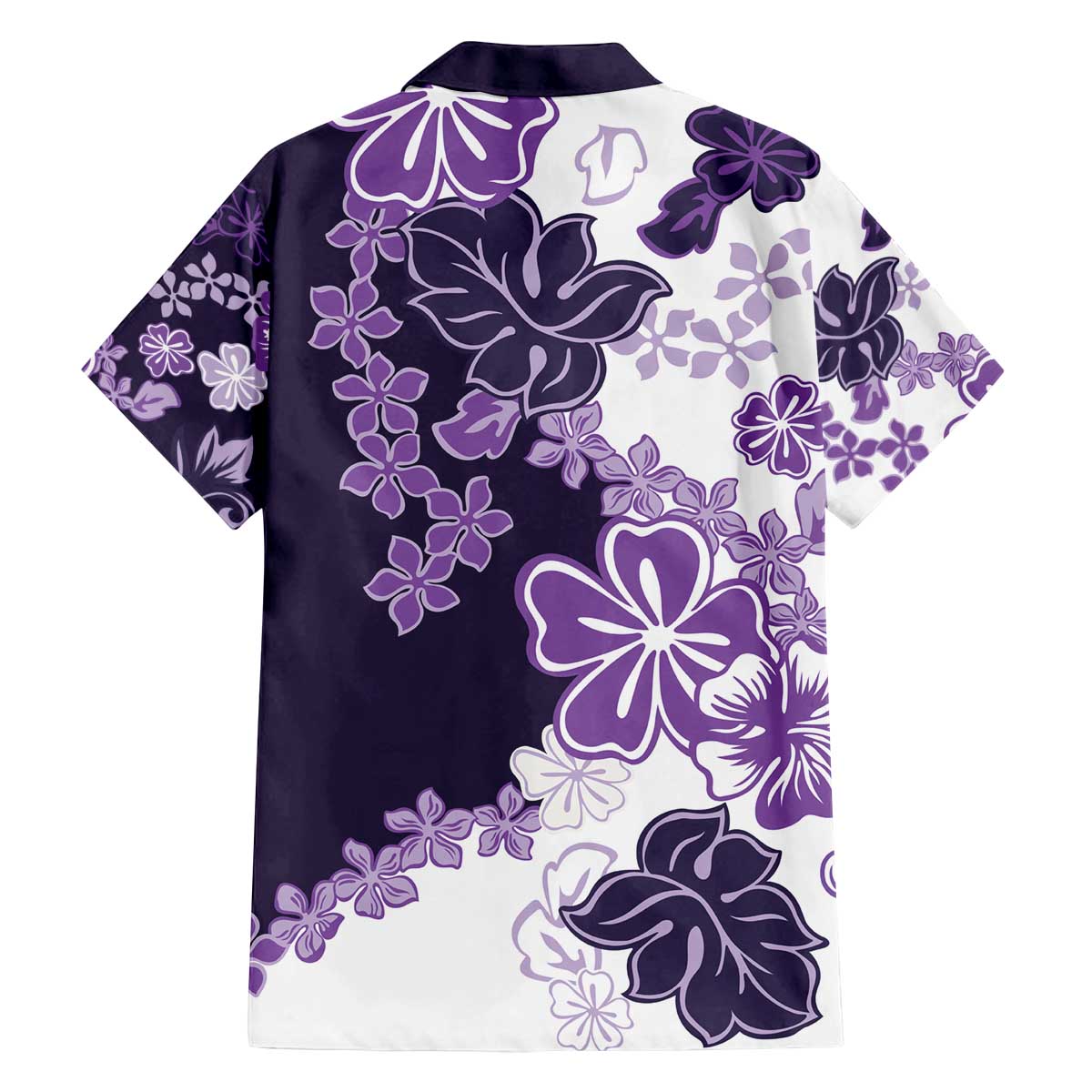 Purple Hibiscus Plumeria Floral Family Matching Off The Shoulder Long Sleeve Dress and Hawaiian Shirt - Polynesian Pride