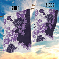 Purple Hibiscus Plumeria Floral Garden Flag - Polynesian Pride