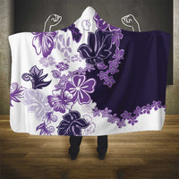 Purple Hibiscus Plumeria Floral Hooded Blanket - Polynesian Pride