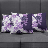 Purple Hibiscus Plumeria Floral Pillow Cover - Polynesian Pride