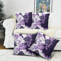 Purple Hibiscus Plumeria Floral Pillow Cover - Polynesian Pride