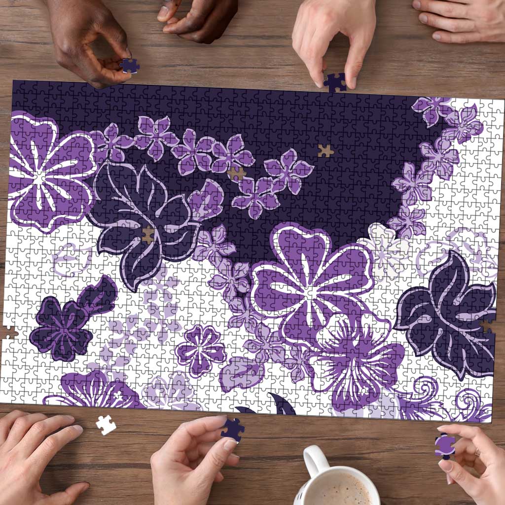 Purple Hibiscus Plumeria Floral Puzzle LT01 - Polynesian Pride
