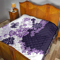 Purple Hibiscus Plumeria Floral Quilt - Polynesian Pride