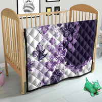 Purple Hibiscus Plumeria Floral Quilt - Polynesian Pride