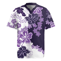 Purple Hibiscus Plumeria Floral Rugby Jersey LT01 Purple - Polynesian Pride