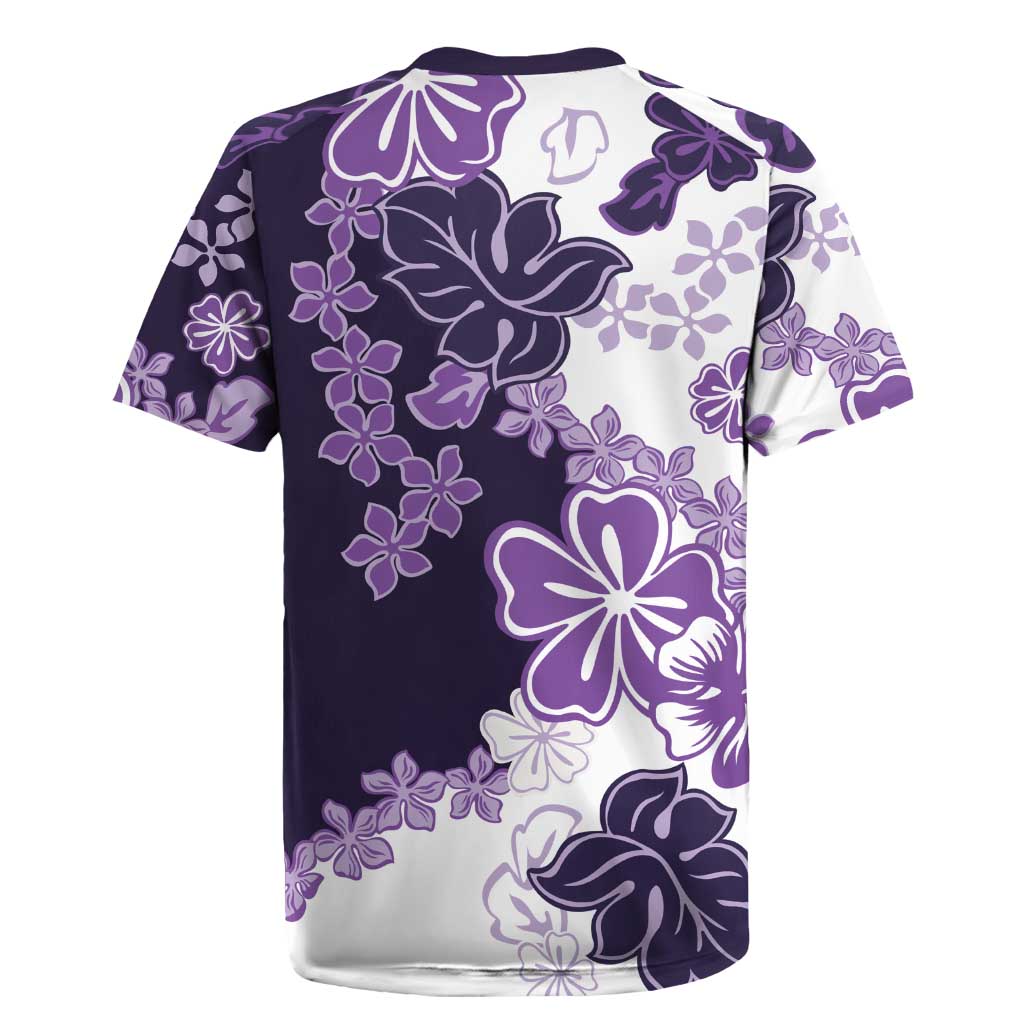 Purple Hibiscus Plumeria Floral Rugby Jersey LT01 - Polynesian Pride
