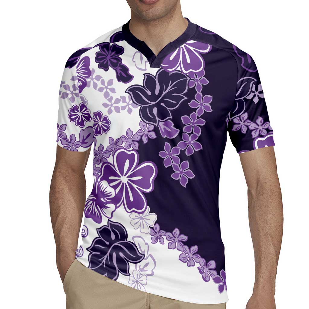 Purple Hibiscus Plumeria Floral Rugby Jersey LT01 - Polynesian Pride