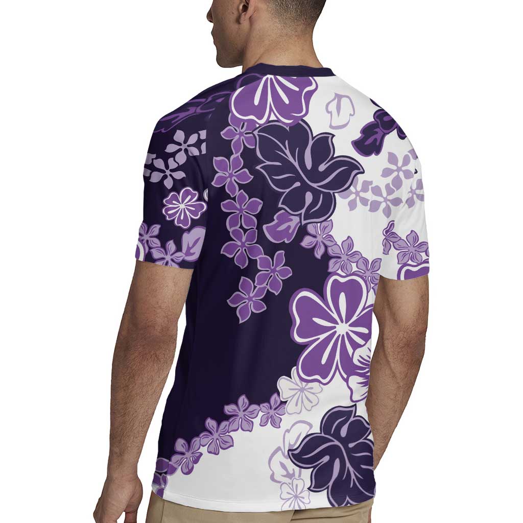 Purple Hibiscus Plumeria Floral Rugby Jersey LT01 - Polynesian Pride