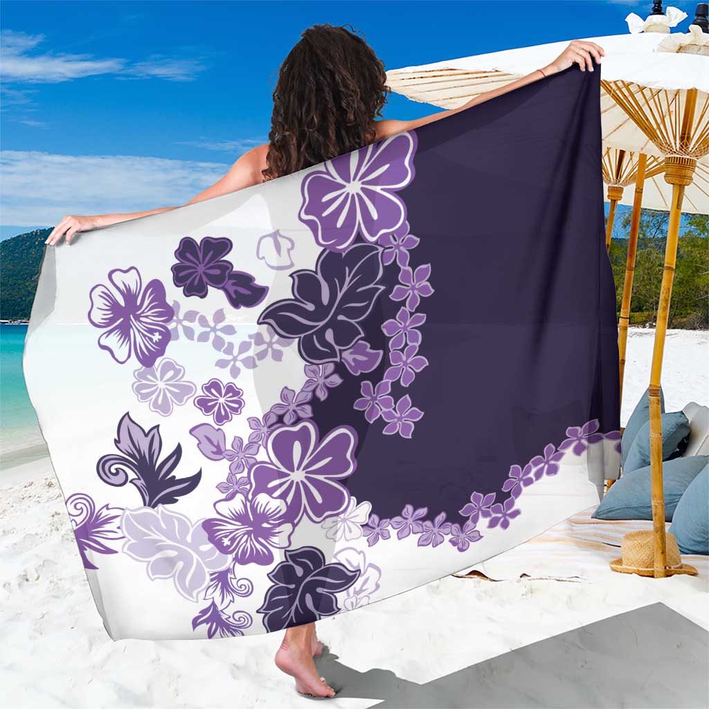 Purple Hibiscus Plumeria Floral Sarong - Polynesian Pride