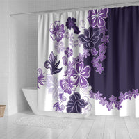 Purple Hibiscus Plumeria Floral Shower Curtain - Polynesian Pride