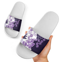 Purple Hibiscus Plumeria Floral Slide Sandals - Polynesian Pride
