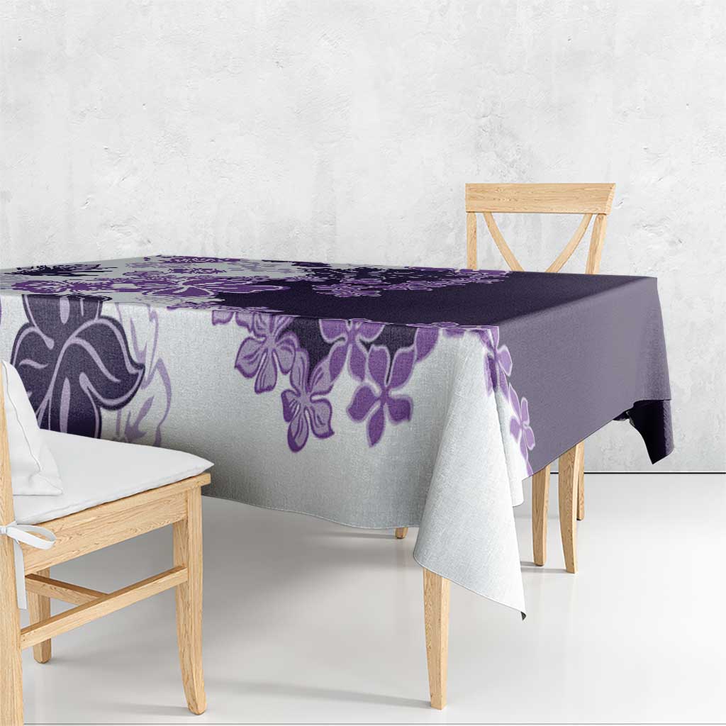 Purple Hibiscus Plumeria Floral Tablecloth LT01 - Polynesian Pride