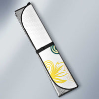 Yelow Teal Hibiscus Plumeria Floral Auto Sun Shade LT01 - Polynesian Pride