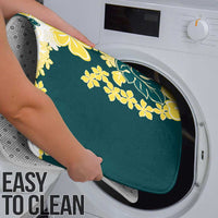 Yelow Teal Hibiscus Plumeria Floral Bathroom Set - Polynesian Pride