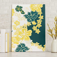 Yelow Teal Hibiscus Plumeria Floral Canvas Wall Art LT01 Without Frame Yellow - Polynesian Pride