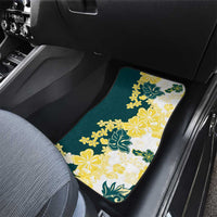 Yelow Teal Hibiscus Plumeria Floral Car Mats LT01 - Polynesian Pride