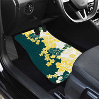 Yelow Teal Hibiscus Plumeria Floral Car Mats LT01 - Polynesian Pride