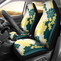 Yelow Teal Hibiscus Plumeria Floral Car Seat Cover - Polynesian Pride