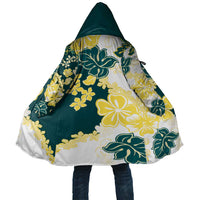 Yelow Teal Hibiscus Plumeria Floral Cloak - Polynesian Pride