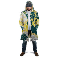 Yelow Teal Hibiscus Plumeria Floral Cloak - Polynesian Pride