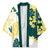 Yelow Teal Hibiscus Plumeria Floral Kimono - Polynesian Pride