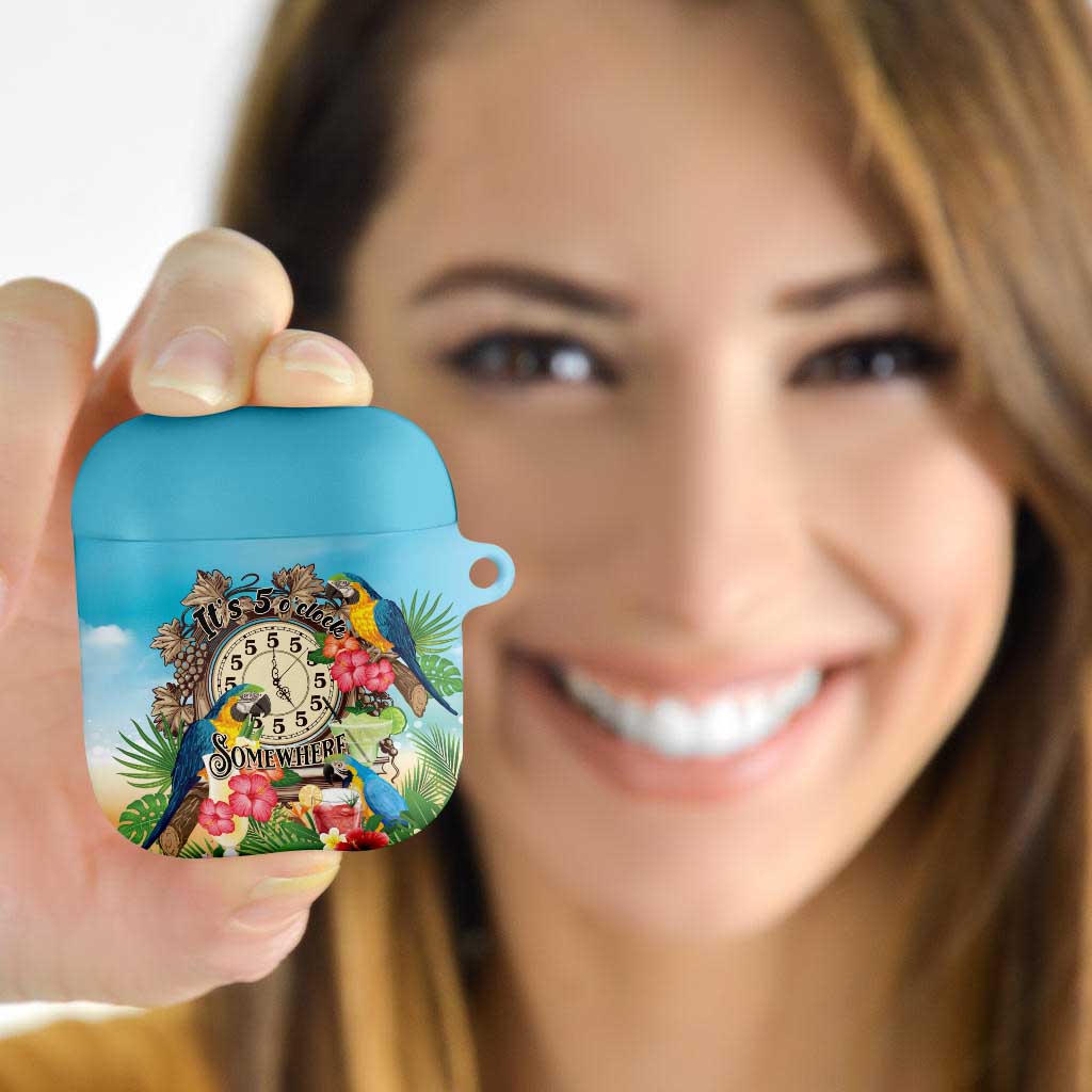 It's 5 o'clock Somewhere AirPods Case Hawaiian Tropical Parrots - Polynesian Pride