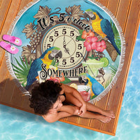 It's 5 o'clock Somewhere Beach Blanket Hawaiian Tropical Parrots LT01 - Polynesian Pride