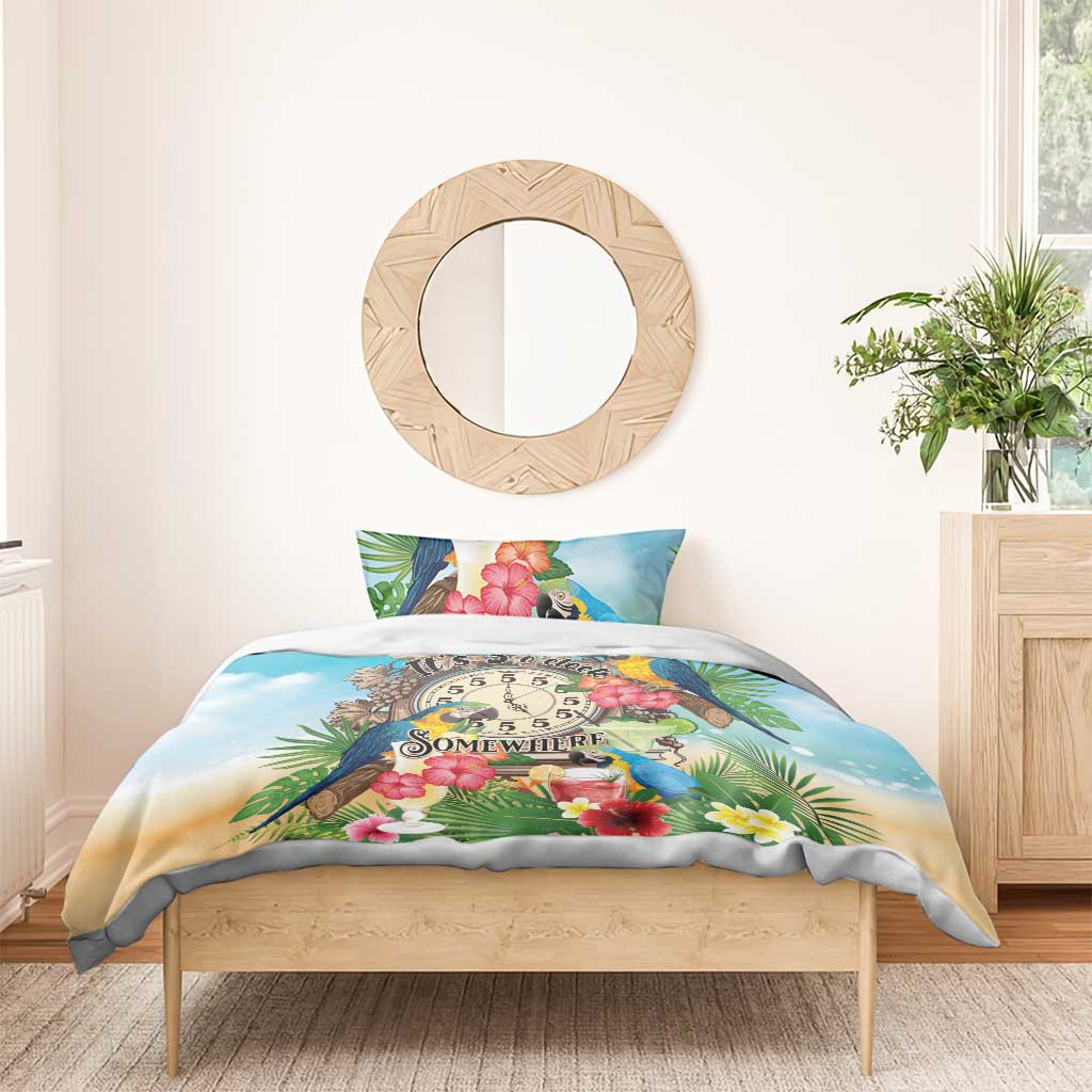 It's 5 o'clock Somewhere Bedding Set Hawaiian Tropical Parrots - Polynesian Pride