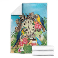 It's 5 o'clock Somewhere Blanket Hawaiian Tropical Parrots - Polynesian Pride