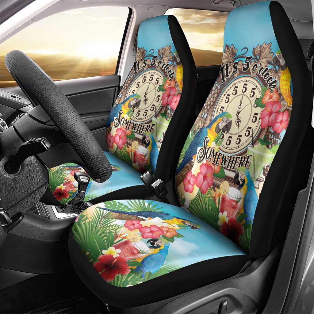 It's 5 o'clock Somewhere Car Seat Cover Hawaiian Tropical Parrots - Polynesian Pride