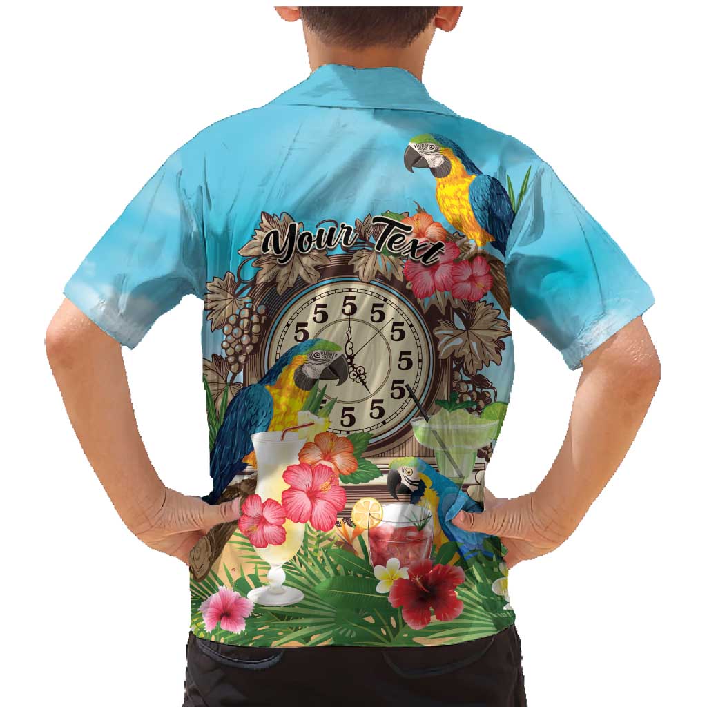 Personalized It's 5 o'clock Somewhere Family Matching Mermaid Dress and Hawaiian Shirt Hawaiian Tropical Parrots - Polynesian Pride