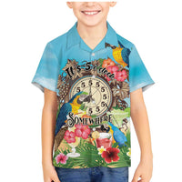 Personalized It's 5 o'clock Somewhere Family Matching Mermaid Dress and Hawaiian Shirt Hawaiian Tropical Parrots - Polynesian Pride