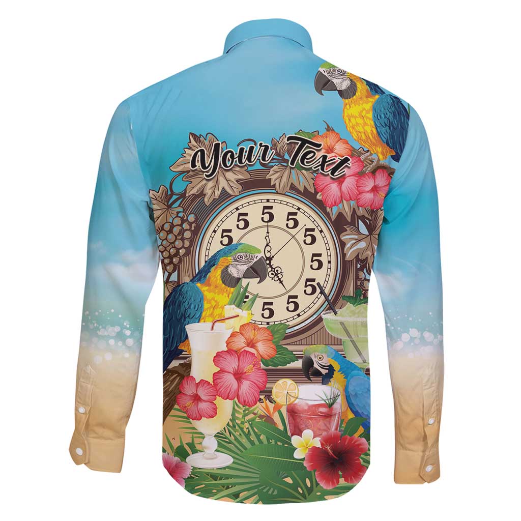 Personalized It's 5 o'clock Somewhere Family Matching Puletasi and Hawaiian Shirt Hawaiian Tropical Parrots LT01 - Polynesian Pride