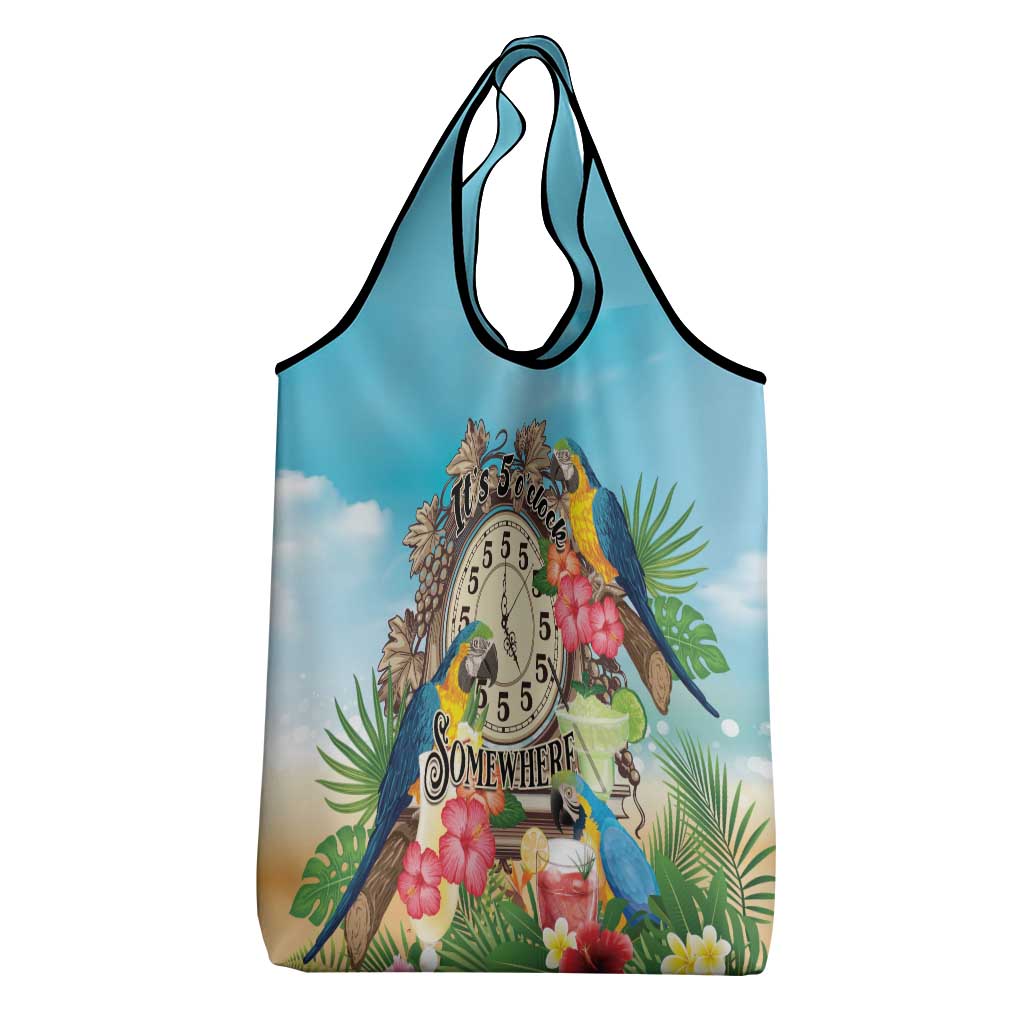 It's 5 o'clock Somewhere Grocery Bag Hawaiian Tropical Parrots LT01 - Polynesian Pride